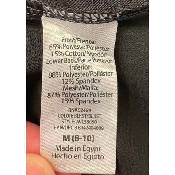 Avia Womens Black Tank Top Medium NWT Moisture Wicking Mesh Detail - Picture 5 of 5